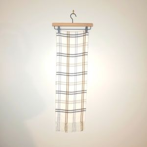 Vintage CEJON Scarf 11x62 Made in Italy Brown Blue Grey Plaid Neck Scarf Wrap